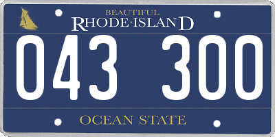 RI license plate 043300