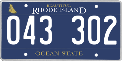 RI license plate 043302