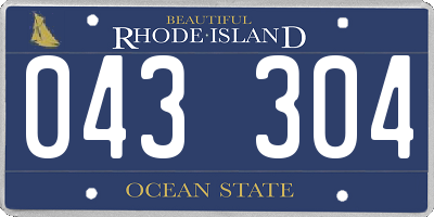 RI license plate 043304