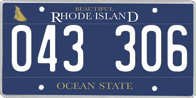 RI license plate 043306