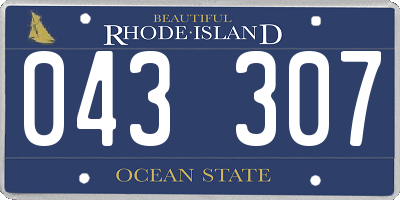 RI license plate 043307