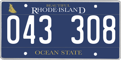 RI license plate 043308
