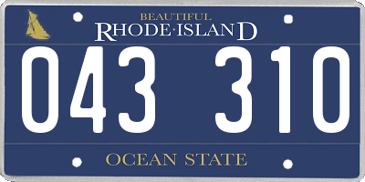 RI license plate 043310