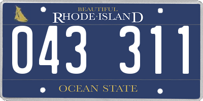 RI license plate 043311