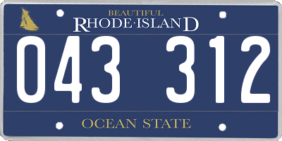 RI license plate 043312
