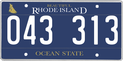 RI license plate 043313