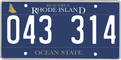 RI license plate 043314