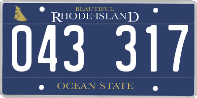 RI license plate 043317