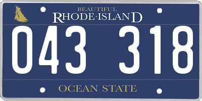 RI license plate 043318