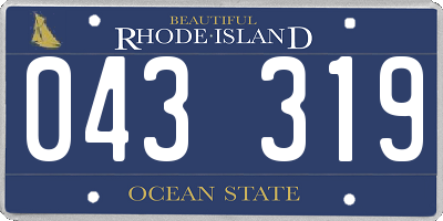 RI license plate 043319