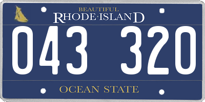 RI license plate 043320