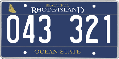 RI license plate 043321