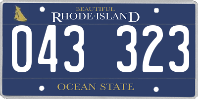 RI license plate 043323