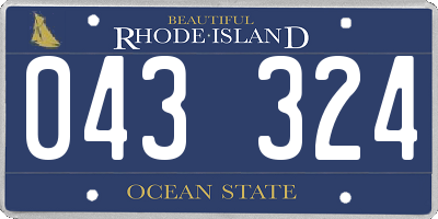 RI license plate 043324