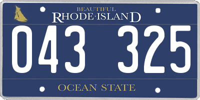 RI license plate 043325