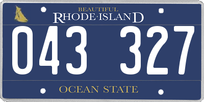 RI license plate 043327
