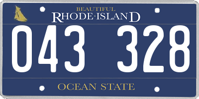 RI license plate 043328