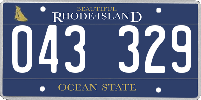 RI license plate 043329