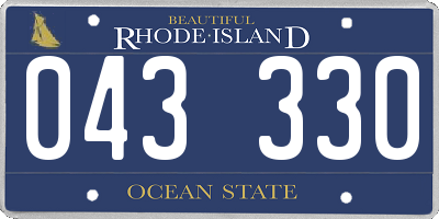 RI license plate 043330