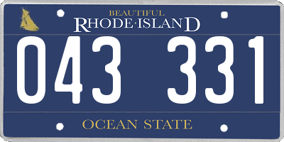 RI license plate 043331
