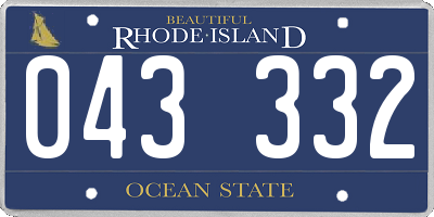 RI license plate 043332