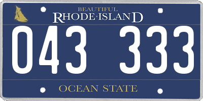 RI license plate 043333