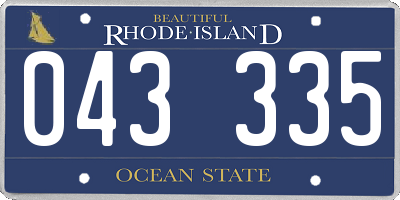 RI license plate 043335
