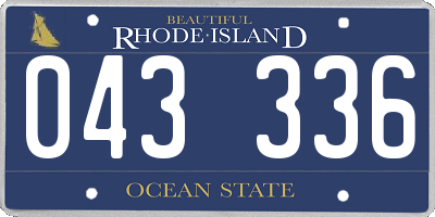 RI license plate 043336
