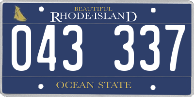RI license plate 043337