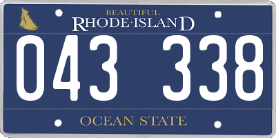 RI license plate 043338
