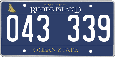 RI license plate 043339