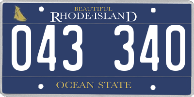 RI license plate 043340