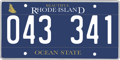 RI license plate 043341
