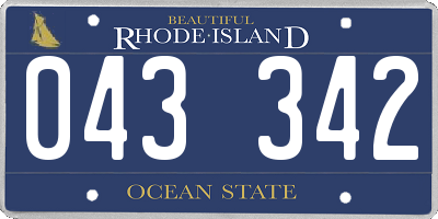RI license plate 043342