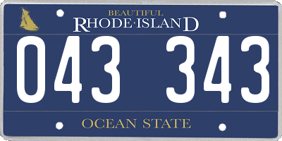 RI license plate 043343