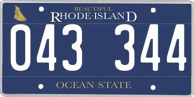 RI license plate 043344