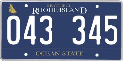 RI license plate 043345