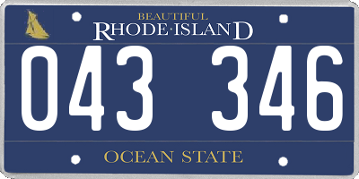 RI license plate 043346