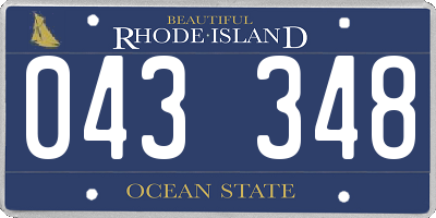 RI license plate 043348