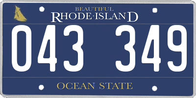 RI license plate 043349