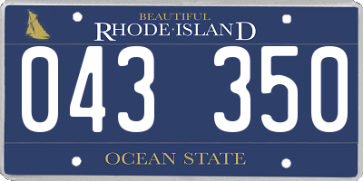 RI license plate 043350