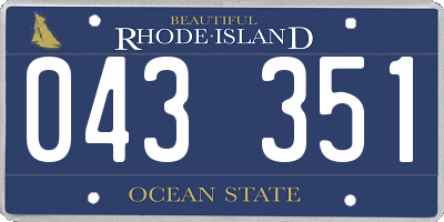 RI license plate 043351