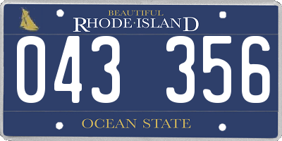 RI license plate 043356