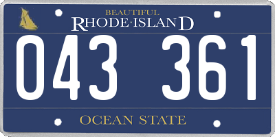 RI license plate 043361