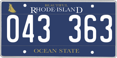 RI license plate 043363