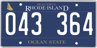 RI license plate 043364