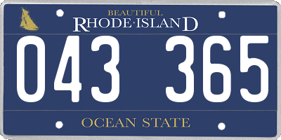 RI license plate 043365