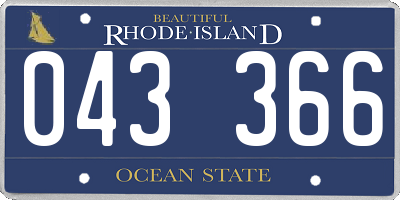 RI license plate 043366