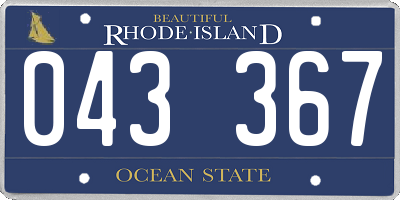 RI license plate 043367
