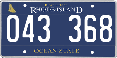 RI license plate 043368
